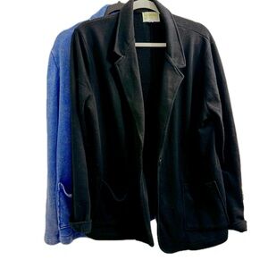 Bundle of 2 Yummy Sweater Co. Button Up Cardigans in Black and Blue